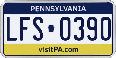 PA license plate LFS0390
