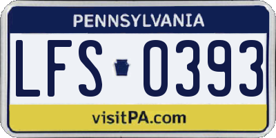 PA license plate LFS0393