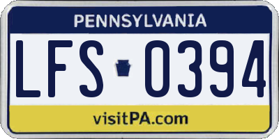 PA license plate LFS0394