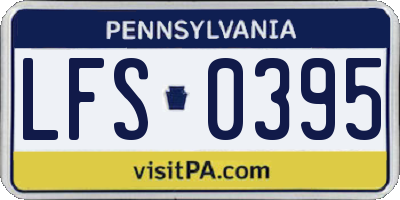 PA license plate LFS0395