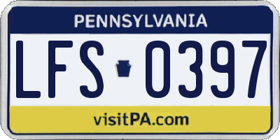 PA license plate LFS0397