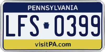 PA license plate LFS0399