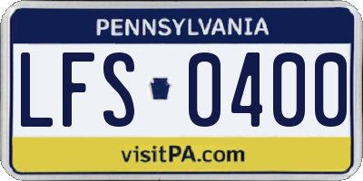 PA license plate LFS0400