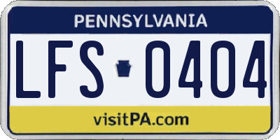 PA license plate LFS0404