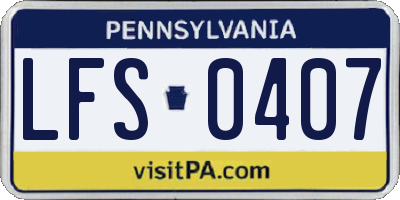 PA license plate LFS0407