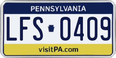 PA license plate LFS0409