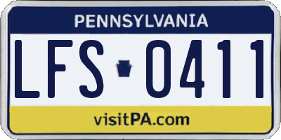 PA license plate LFS0411