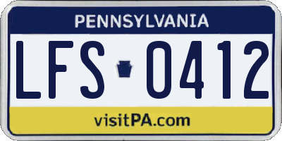 PA license plate LFS0412