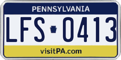 PA license plate LFS0413