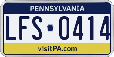 PA license plate LFS0414