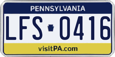 PA license plate LFS0416