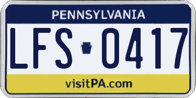 PA license plate LFS0417