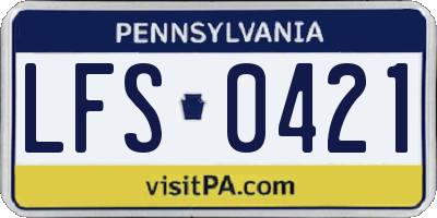 PA license plate LFS0421