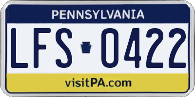 PA license plate LFS0422
