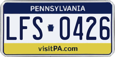 PA license plate LFS0426