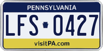 PA license plate LFS0427