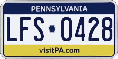 PA license plate LFS0428