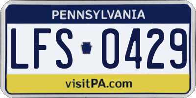 PA license plate LFS0429