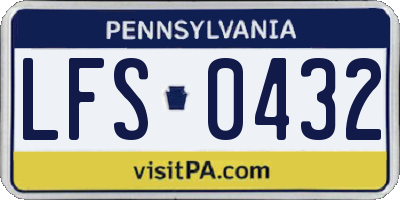 PA license plate LFS0432