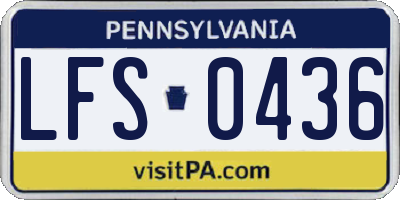PA license plate LFS0436