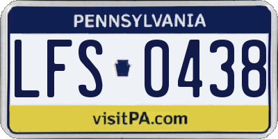 PA license plate LFS0438