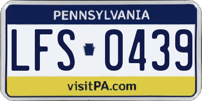 PA license plate LFS0439