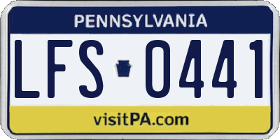 PA license plate LFS0441