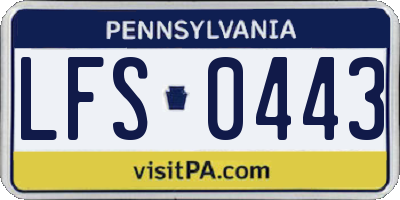 PA license plate LFS0443