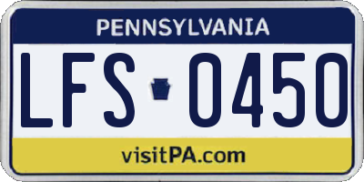 PA license plate LFS0450