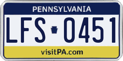 PA license plate LFS0451