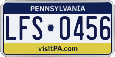 PA license plate LFS0456