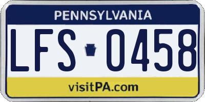 PA license plate LFS0458