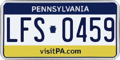PA license plate LFS0459