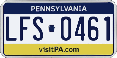 PA license plate LFS0461