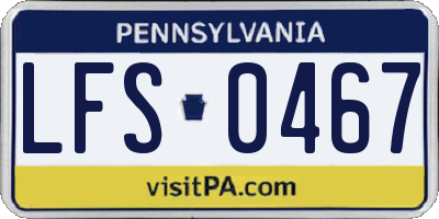 PA license plate LFS0467