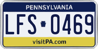 PA license plate LFS0469
