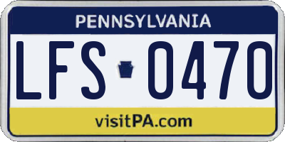 PA license plate LFS0470