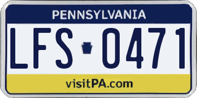 PA license plate LFS0471