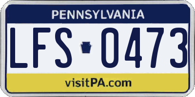 PA license plate LFS0473