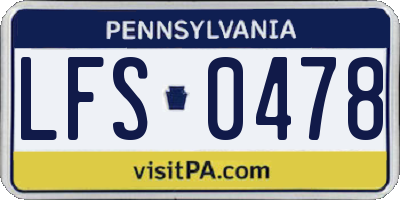 PA license plate LFS0478