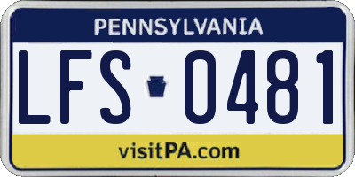 PA license plate LFS0481