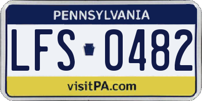 PA license plate LFS0482