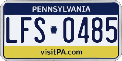 PA license plate LFS0485