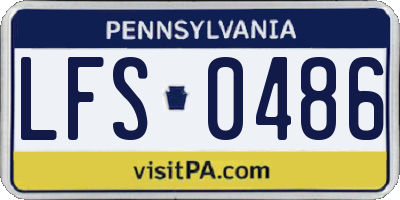 PA license plate LFS0486