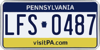 PA license plate LFS0487