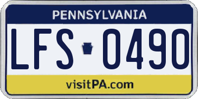 PA license plate LFS0490