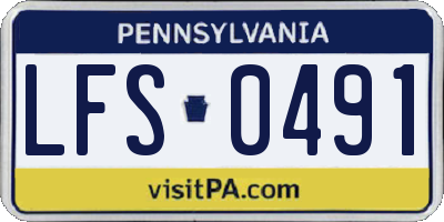 PA license plate LFS0491
