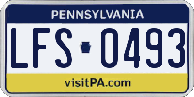 PA license plate LFS0493