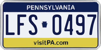 PA license plate LFS0497