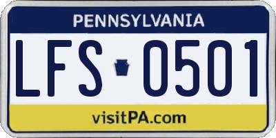 PA license plate LFS0501